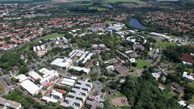 Aerial view of the Universidade Estadual de Campinas. Unicamp. In Campinas, Sao Paulo, Brazil