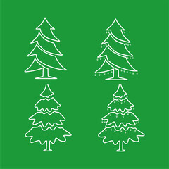christmas tree vector line
