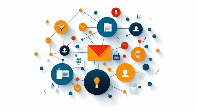 Digital Communication Network Illustration