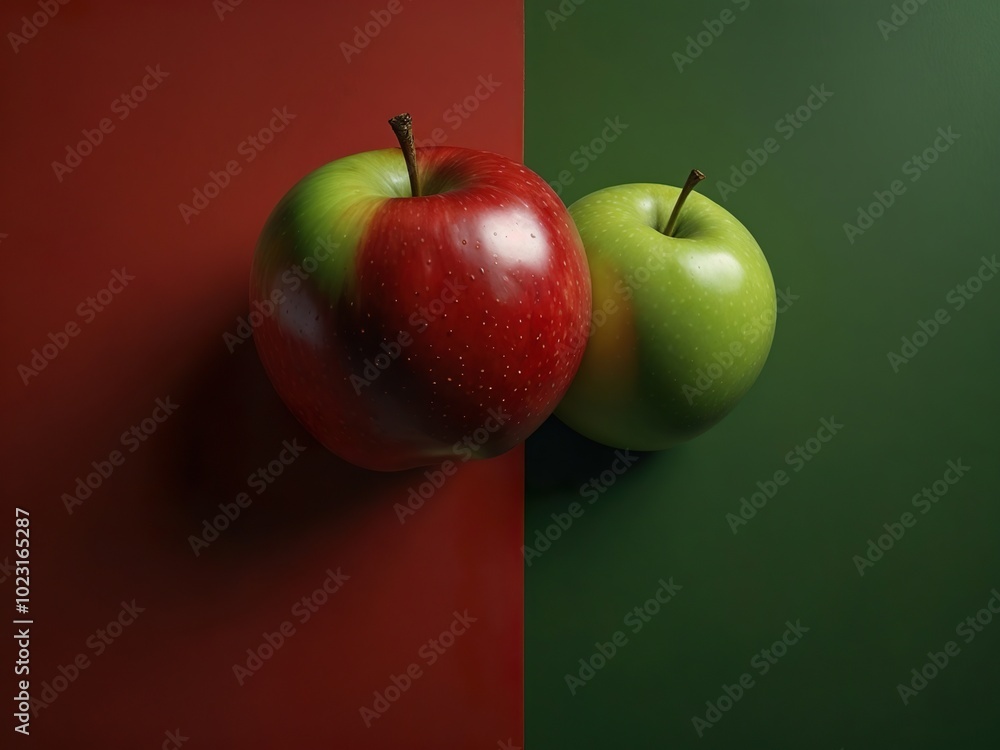 Wall mural red and green apples