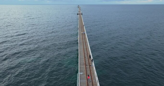 Busselton Jetty Coastal aerials Western Australia in 4K