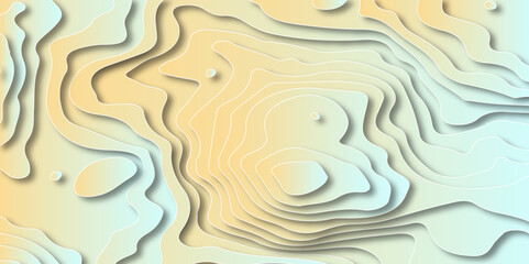 abstract pastel gradient wave Papercut style background. Abstract vector seamless pattern with shadows Beautiful abstract vector. 