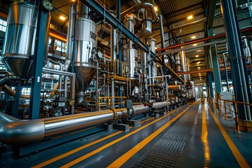Industrial Processing Facility with Complex Machinery and Piping Systems