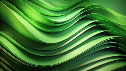 Abstract green paper background with curvy folded fabric layers, render, green, abstract, background, texture, design, paper, fabric