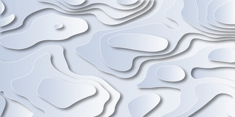 Abstract origami papercut colorful texture, curved layers and elevation contour, Smooth shape paper cut wavy shaped layers topographic background. 