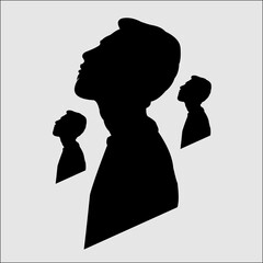 Image of a man's silhouette on a white background