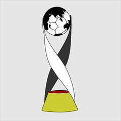 Image of a modern trophy with the head on top in the shape of a globe