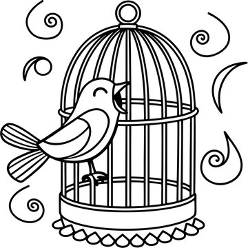 recommend clip art: birds in cage