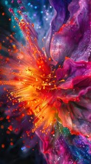 Urban Fireworks Show, vibrant colors, dynamic lighting, night sky, photography