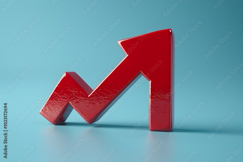 Poster dynamic red arrow symbolizing growth and progress