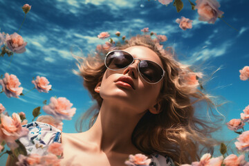 A woman posing with flowers