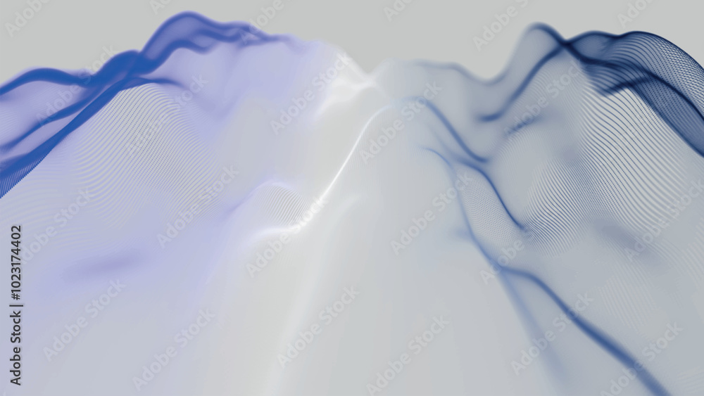 Poster futuristic dot wave. abstract digital particle wave. technological background. colorful music wave. 