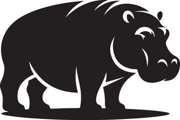 Hippo Silhouette Icon for Wildlife Apps and Animal Websites.
