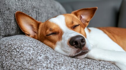 Obraz premium Sleeping Basenji Dog