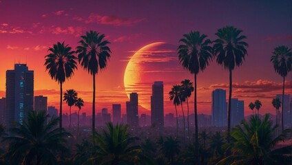 Obraz premium sunset in the city