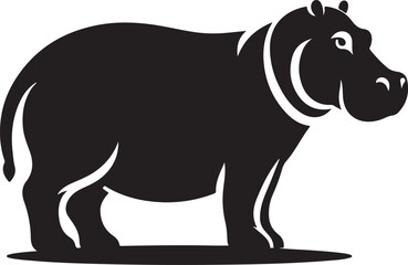 Hippo Silhouette Vector for Animal Websites and Apps.