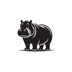 Hippo Silhouette Vector for Animal Websites and Apps.