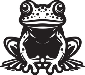 Isolated Frog Silhouette for Label, Badge, or Emblem Design.