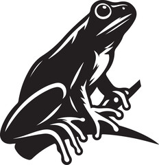 Isolated Frog Silhouette for Label, Badge, or Emblem Design.