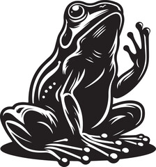 Frog Silhouette for Emblem, Badge, and Label Design - Vector Illustration.