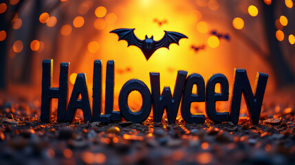 Spooky Halloween Decor with Glowing Bokeh Lights