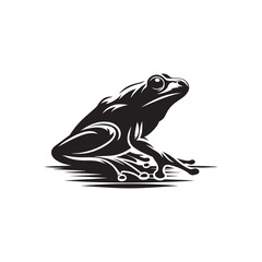 Clean Frog Silhouette Isolated for Mascot or Branding Use.