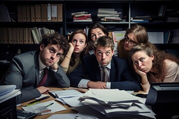 Office workers adult togetherness businesswear.