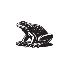 Vector Frog Silhouette on White - Ideal for Branding and Labels.