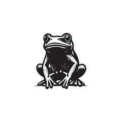 Frog Silhouette for Badges, Logos, and Mascots.