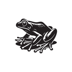 Frog Silhouette Template - Perfect for Branding, Emblems, and Labels.