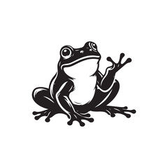 Isolated Frog Silhouette Design for Mascots, Logos, and Badges.