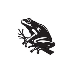 Isolated Frog Silhouette Design for Mascots, Logos, and Badges.