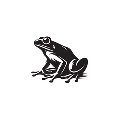 Isolated Frog Silhouette Design for Mascots, Logos, and Badges.