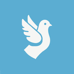 mascot logo soft white dove cartoon icon
