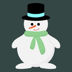 isolated snowman on a dark background
