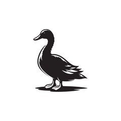 Flat Style Duck Icon - Vector Graphic Illustration.