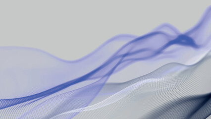 Futuristic dot wave. Abstract digital particle wave. Technological background. Colorful music wave. Light background. Digital background with smooth wavy curves. Vector illustration.