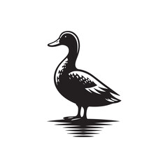 Flat Style Duck Icon - Vector Graphic Illustration.