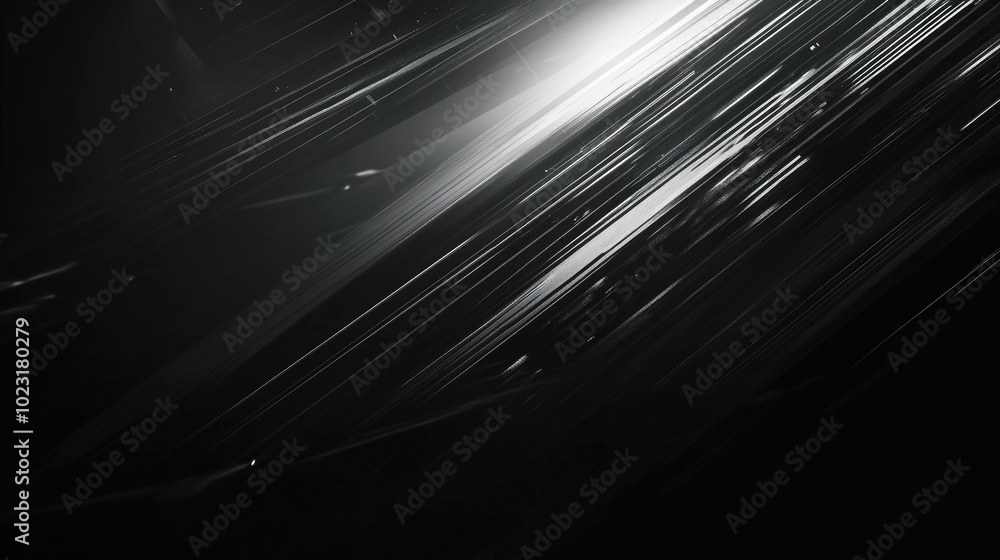 Poster a dark abstract background with subtle light streaks and geometric patterns, creating a sleek and mo