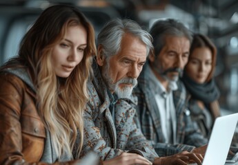 Teamwork and Collaboration on Laptop in Meeting Room with Happy Employees