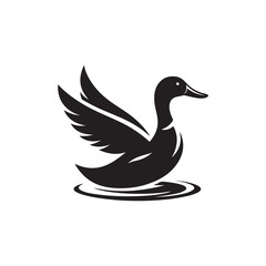 Simple Duck Icon - Flat Vector Design Illustration.