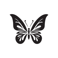 Butterfly Vector Silhouettes - Isolated on White Background.