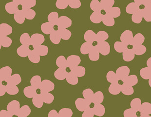 Modern Floral Hand Drawn Wallpaper