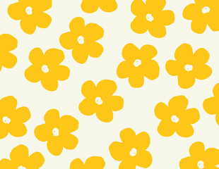 Modern Floral Hand Drawn Wallpaper