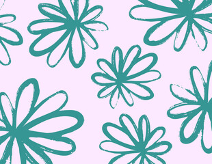 Fototapeta premium Modern Floral Hand Drawn Wallpaper