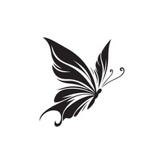 Detailed Monarch Butterfly Silhouettes - Vector Collection on White.