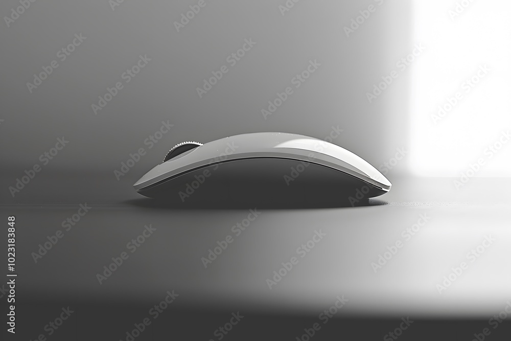 Poster sleek and modern computer mouse on a minimalist surface
