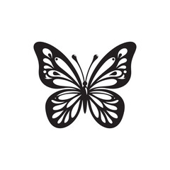 Butterfly Silhouettes - Vector Collection on White.