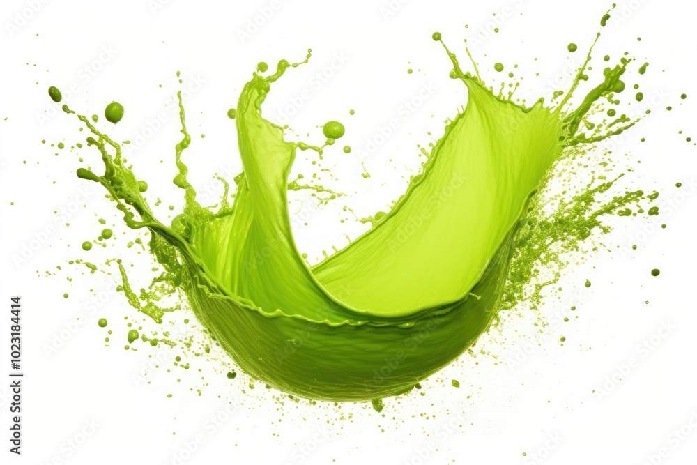 Wall mural Matcha splash background abstract green.