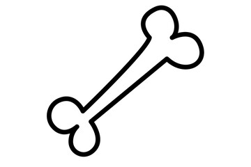 Doodle hand drawn bone illustration isolated on white background.